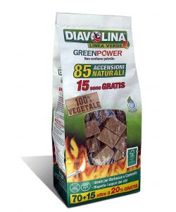 DIAVOLINA GREEN POWER BAG - 85 ACCENSIONI NATURALI.